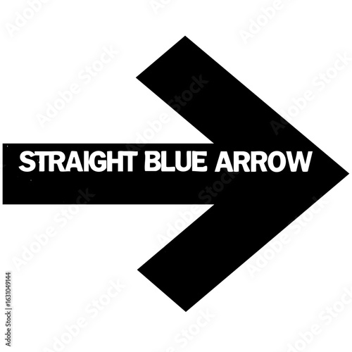 Vector Bold Blue Arrow Sign with Directional Text