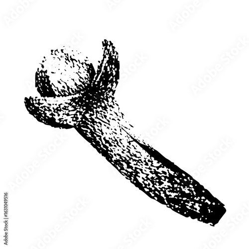 Vector Detailed of a wrench tool with a textured finish.
