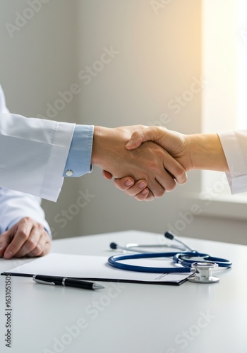 Doctors Handshake Symbolizing Healthcare Partnership