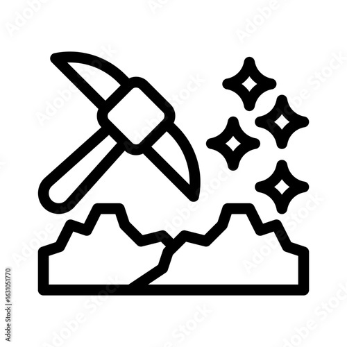 gold mine line icon