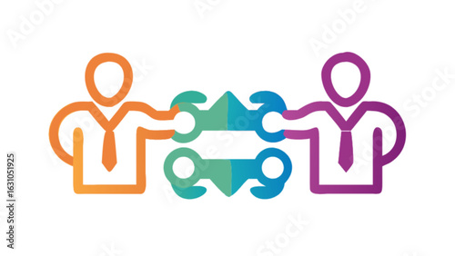 Business partnership collaboration teamwork connection strategy cooperation and synergy concept design