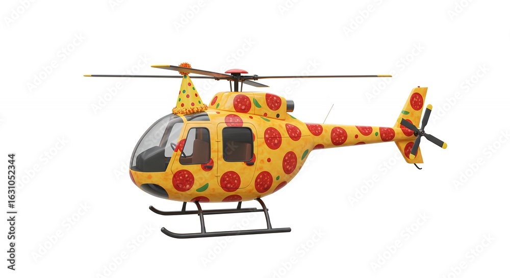 Fototapeta premium Pizza helicopter design illustration