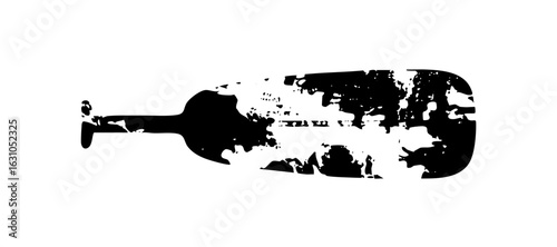 Vector Abstract black violin with distressed texture.