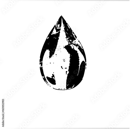 Vector Abstract droplet with swirling lines