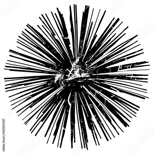 Vector Dynamic radial burst with textured lines.