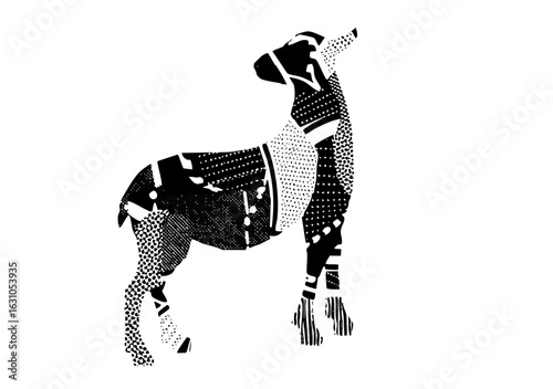 Vector Geometric goat with dotted .