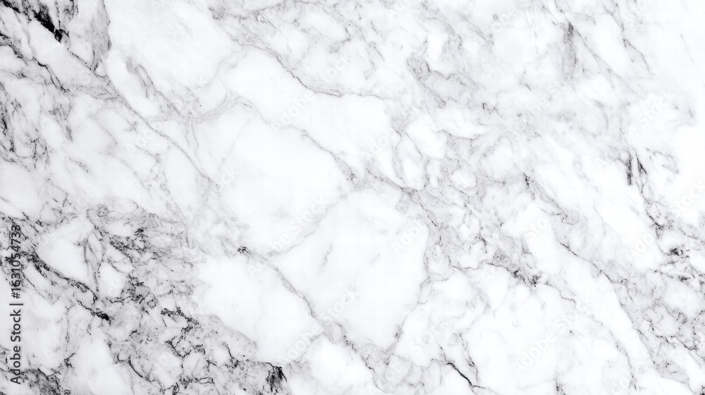 Fototapeta premium White Marble Slab with Gray and Black Veins – Polished Natural Stone Texture for Elegant Design