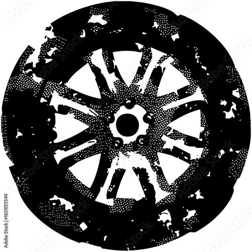 Vector Detailed wheel rim with spoke .