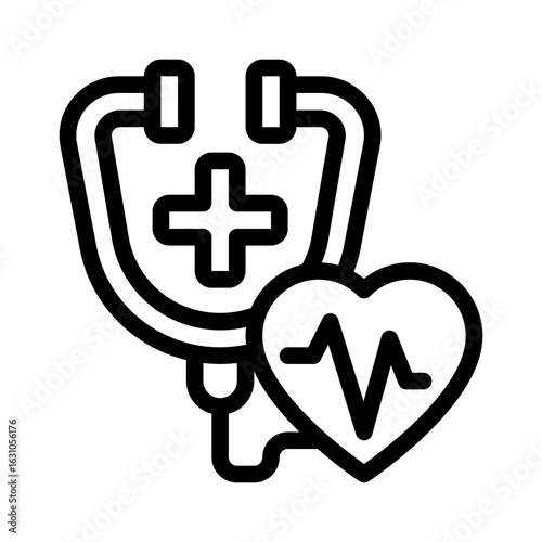 stethoscope line icon