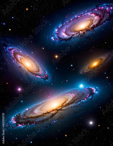 Wallpaper Mural Colorful galaxies in deep space Torontodigital.ca