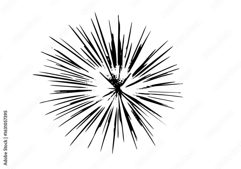 Obraz premium Vector Dynamic explosion burst with sharp radiating lines.