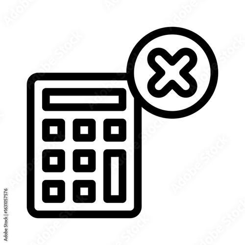 multiplication sign line icon