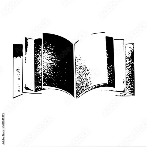Vector Open book with textured pages