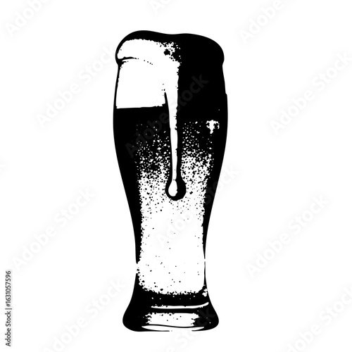 Vector Dark beverage in a pilsner glass with frothy head.