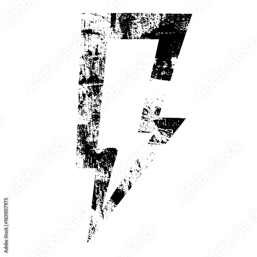 Vector Distressed angular element resembling a downward arrow.