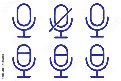 Muted microphone icon vector isolated illustration