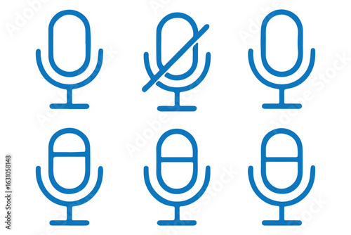 Muted microphone icon vector isolated illustration