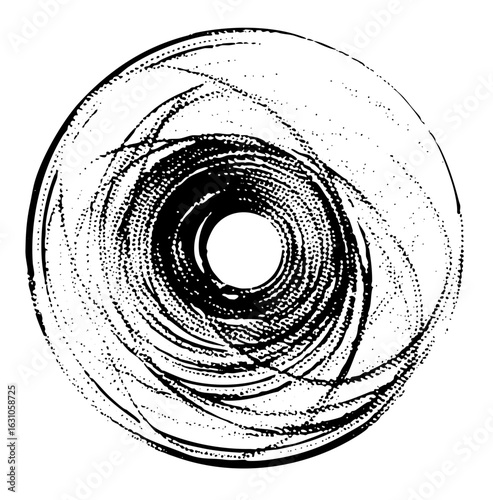 Vector Dynamic spiral swirl with textured lines.