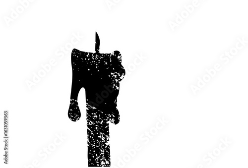 Vector Silhouette of a figure with raised arms resembling a triumphant or energetic pose.