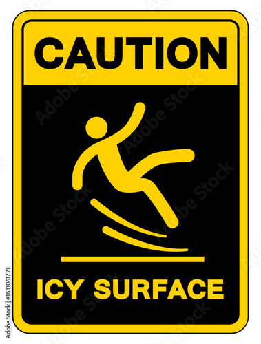 Caution Icy Surface Symbol Sign,Vector Illustration, Isolate On White Background Label.EPS10
