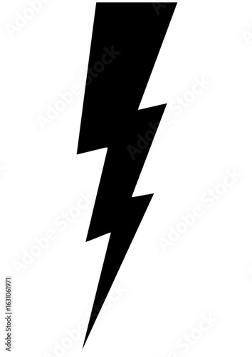 Vector Bold black lightning bolt .