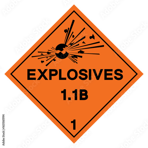 Classs 1 Explosives 1.1B Symbol Sign , Vector Illustration, Isolate On White Background Label.EPS10