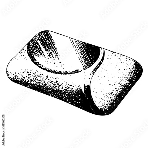 Vector Geometric bread depicts a sliced loaf in a stylized .