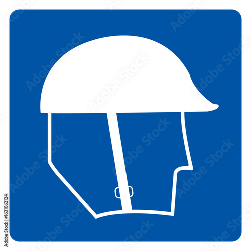 Notice Wear Head Protection Symbol ,Vector Illustration, Isolate On White Background Label .EPS10