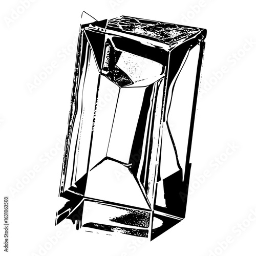 Vector Detailed of a classic hourglass with flowing particles.