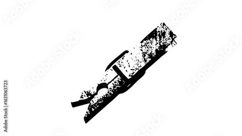 Vector Abstract figure with outstretched arms and fragmented form.
