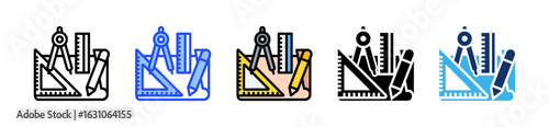 Architect Tools Icon Collection With Multiple Styles