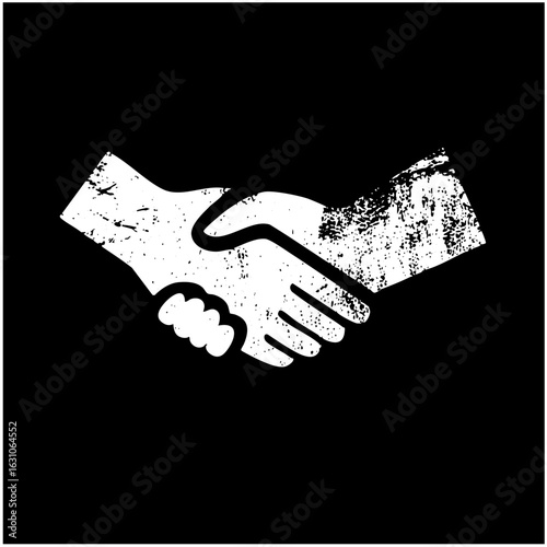 Vector White handshake depicting agreement and partnership.