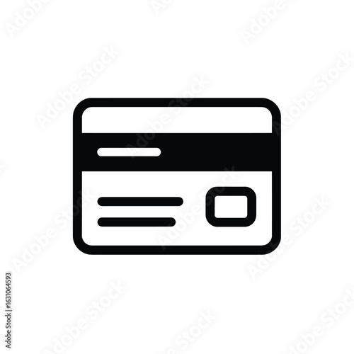 Credit Card Icon Isolated on Transparent Background for Finance Concepts