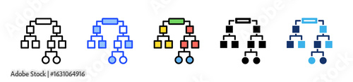 Decision Tree Icon Collection With Multiple Styles