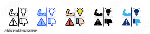 Swot Analysis Icon Collection With Multiple Styles