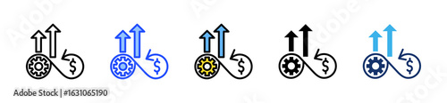 Continuous Improvement Icon Collection With Multiple Styles