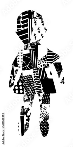 Vector Abstract figure composed of geometric shapes and .