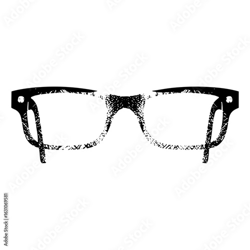 Vector Stylized spectacles with a distressed texture.