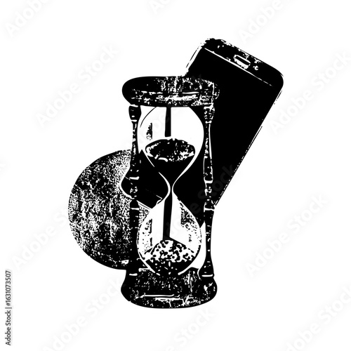 Vector Vintage hourglass and abstract shapes .