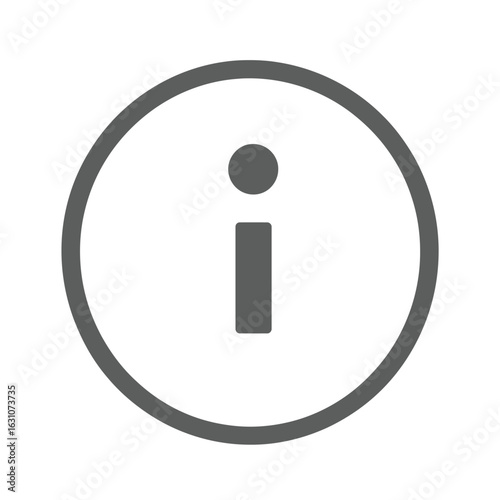 Isolated Gray Information Symbol with Circle on Transparent Background