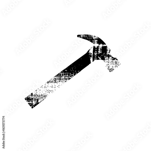 Vector Black silhouette of a claw hammer .