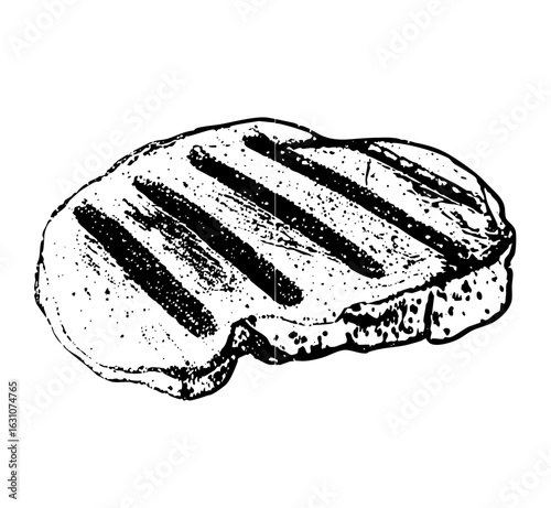 Vector Grilled steak with distinct grill marks.