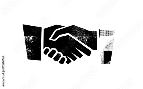 Vector handshake conveys partnership and agreement.