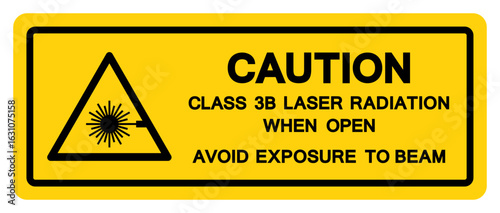 Class 3B Laser Radiation Symbol Sign,Vector Illustration, Isolate On White Background Label.EPS10