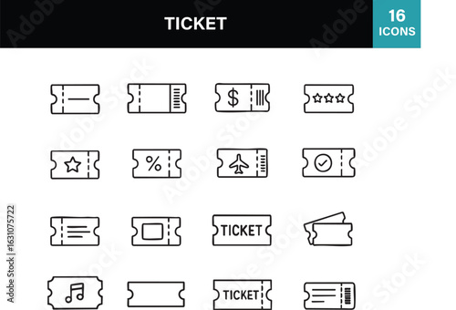 Ticket and coupon icon collection