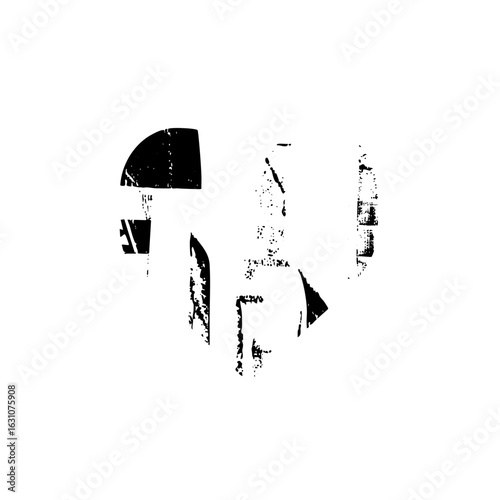 Vector Abstract portrait of a face composed of geometric shapes.