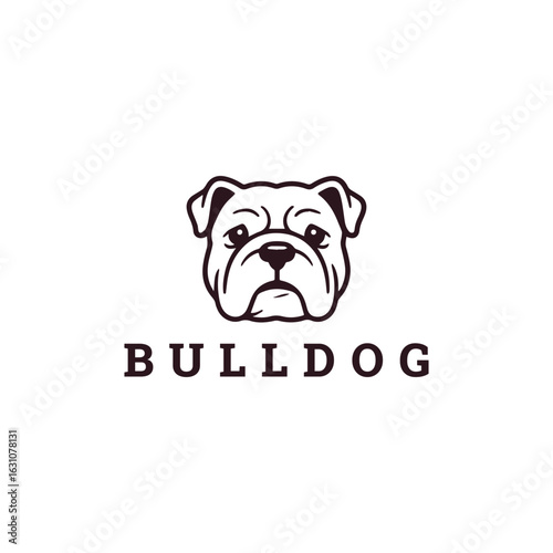 Bull dog logo vector icon illustration