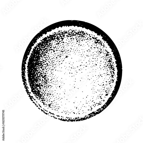 Vector Abstract circular grunge texture with a dark outline.