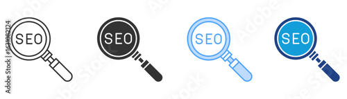 Seo Icon Set Multiple Style Collection
