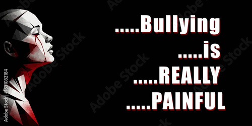 Bullying quotation illustration. bullying is really painful illustration